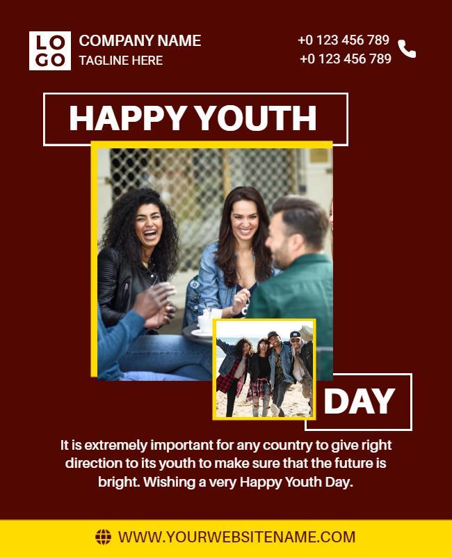 Happy Youth Day Celebration Flyer Template