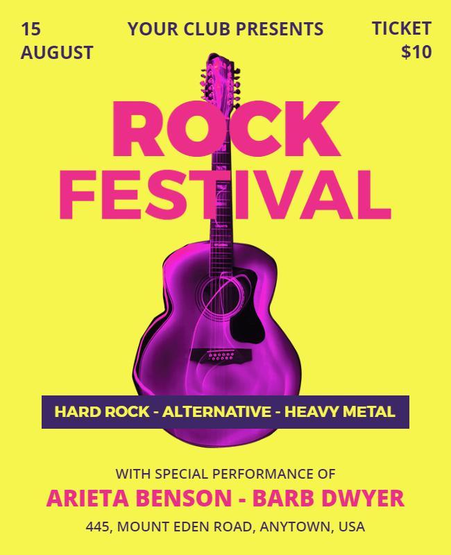 Hard Rock Festival Event Flyer Template