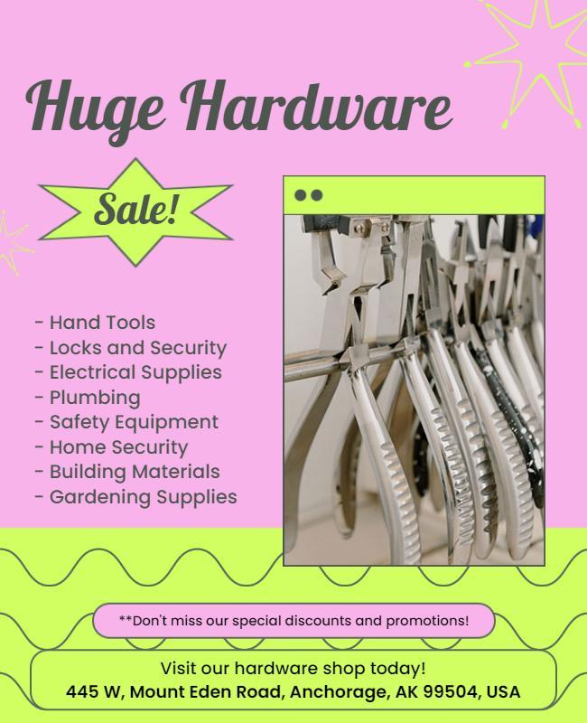 Hardware Store Promotional Sale Flyer Template