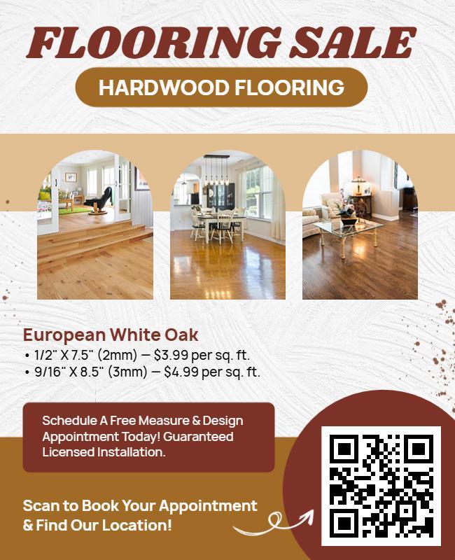 Hardwood Flooring Sale Promotional Flyer Template