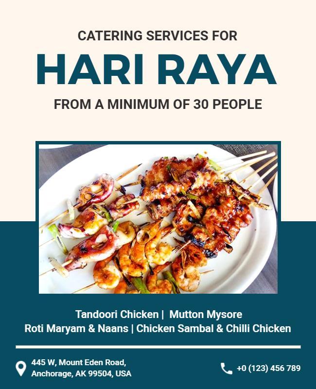 Hari Raya Catering Service Promotion Flyer Template