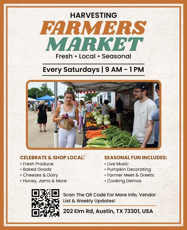 Harvesting Farmers Market Event Flyer Template