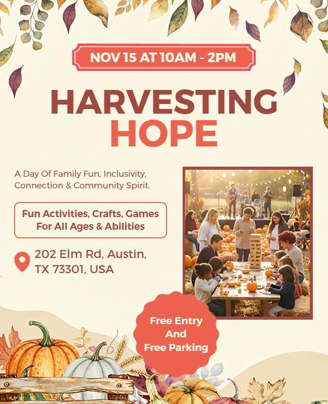 Harvesting Hope Festivity Invitation Flyer Template