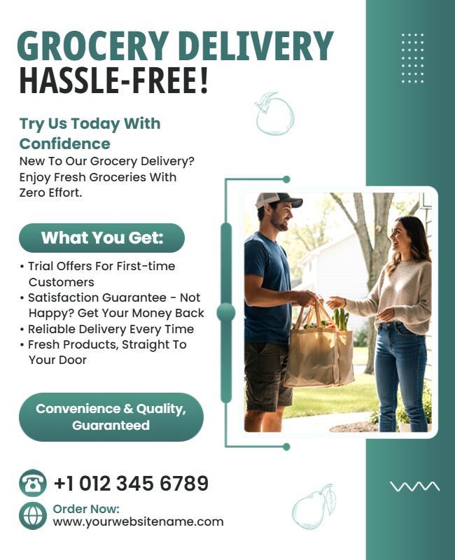 Hassle-Free Grocery Shopping Promotional Flyer Template