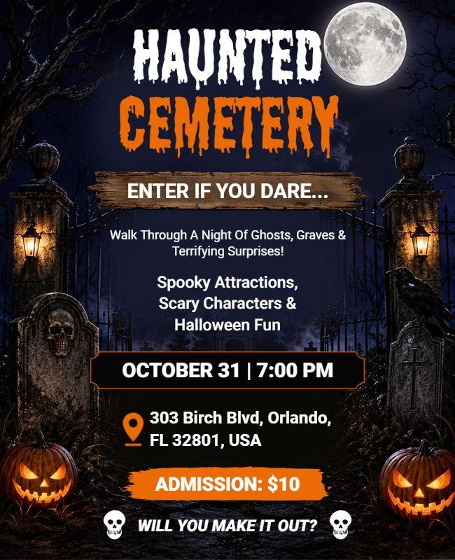 Haunted Cemetery Halloween Event Flyer Template