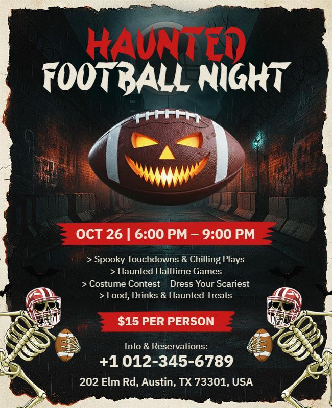 Haunted Football Night Event Flyer Template