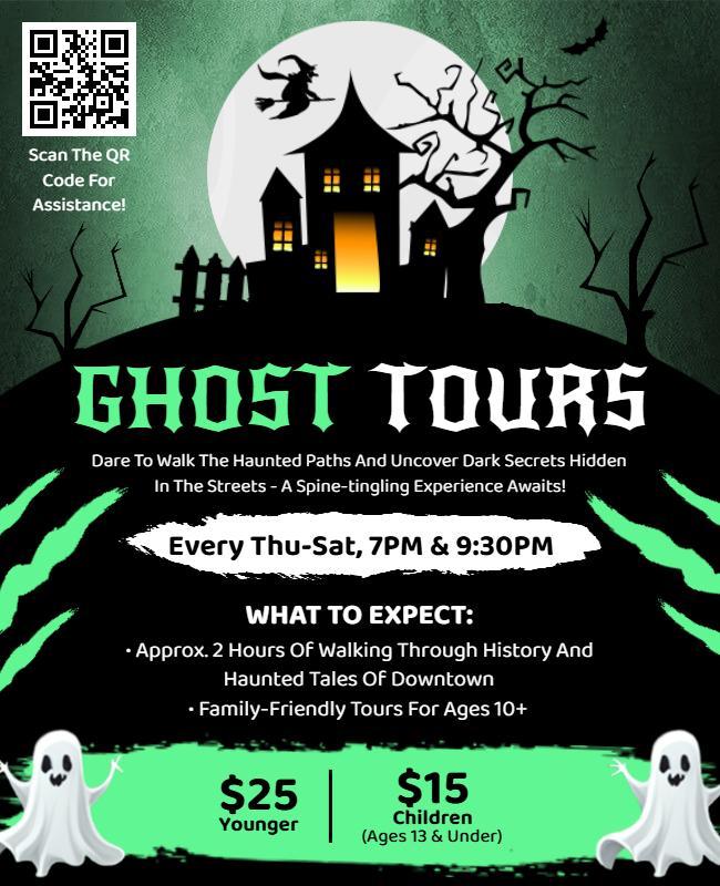 Haunted Gothic Castle Ghost Tours Flyer Template