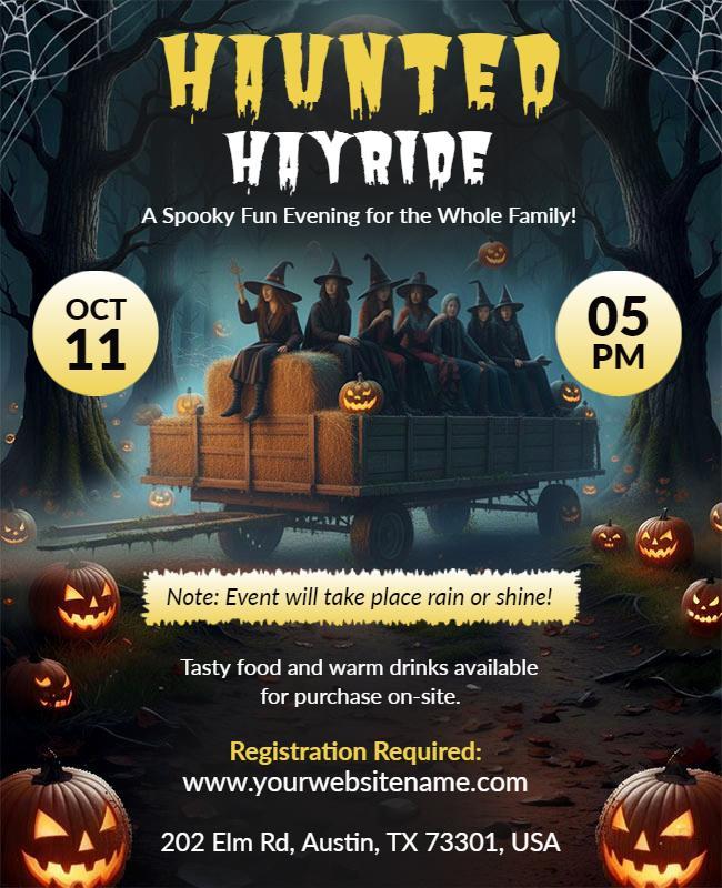 Haunted Hayride Halloween Event Flyer Template
