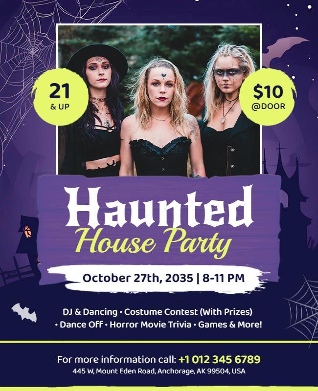 Haunted House Costume Party Flyer Template