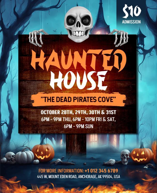 Haunted House Halloween Event Flyer Template