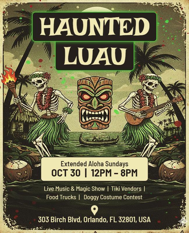 Haunted Luau Event Flyer Template