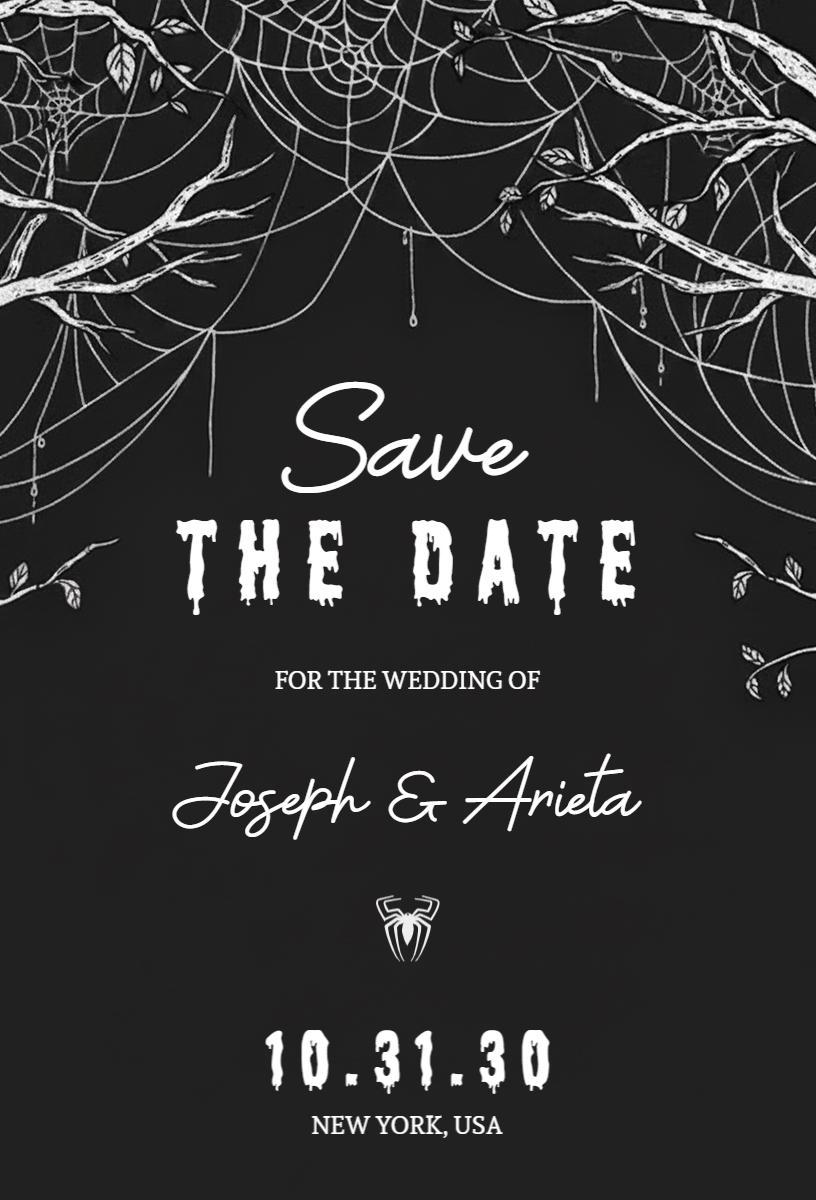 Hauntingly Elegant Halloween Wedding Celebration Invitation Template