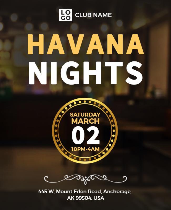 Havana Nights Dance Club Event Flyer Template