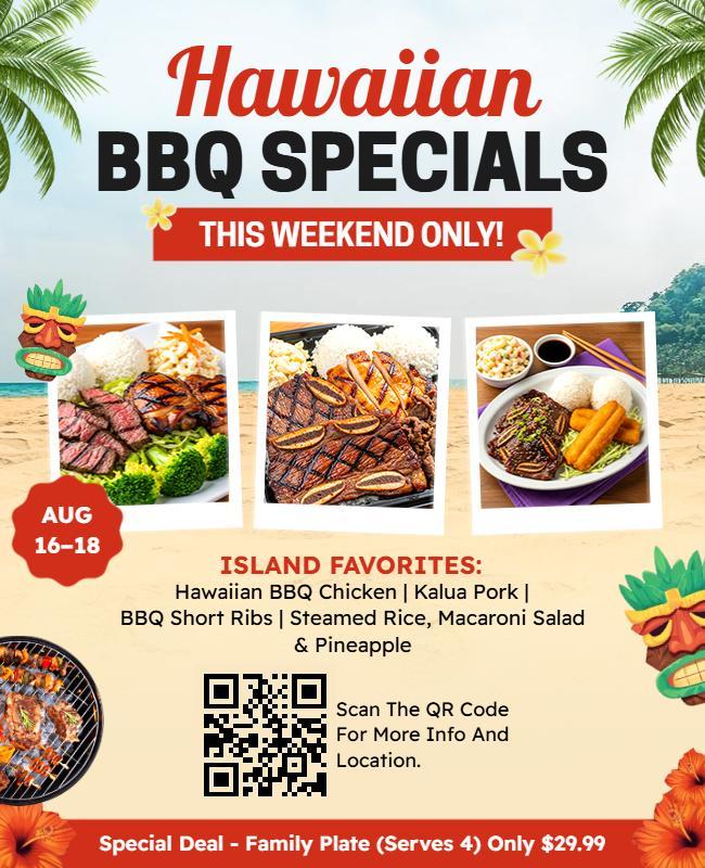 Hawaiian BBQ Specials Weekend Flyer Template