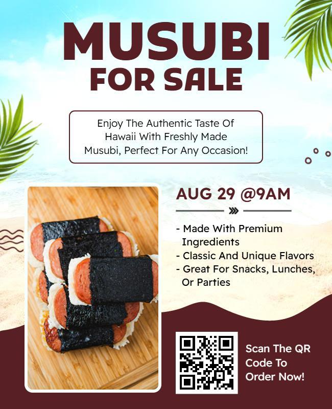 Hawaiian Musubi Sale Promotional Flyer Template