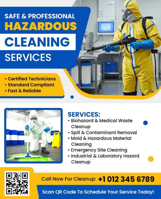Hazardous Cleaning Services Promotional Flyer Template