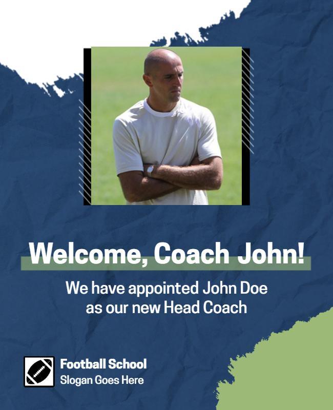 Head Coach Appointment Announcement Flyer Template