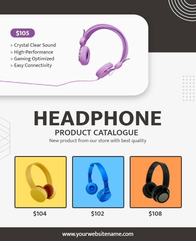 Headphone Product Catalogue Promotional Flyer Template