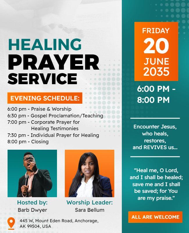 Healing Prayer Service Event Flyer Template