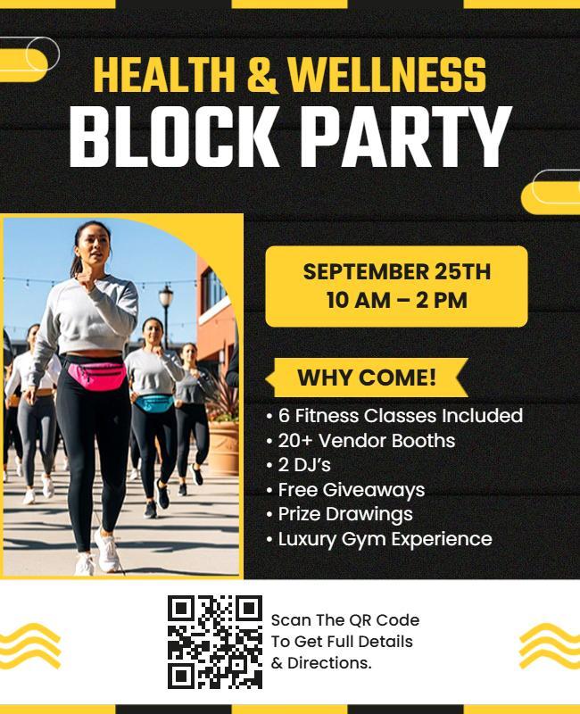 Health and Wellness Block Party Flyer Template