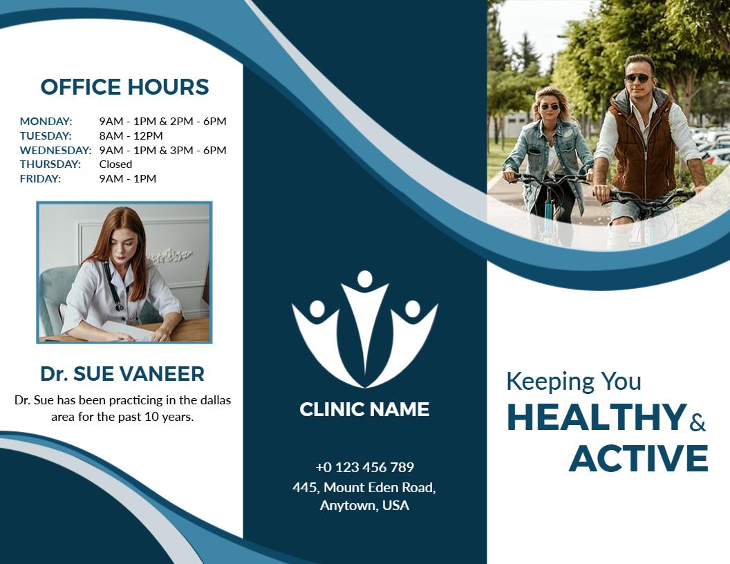 Health and Wellness Services Chiropractic Care Brochure Template