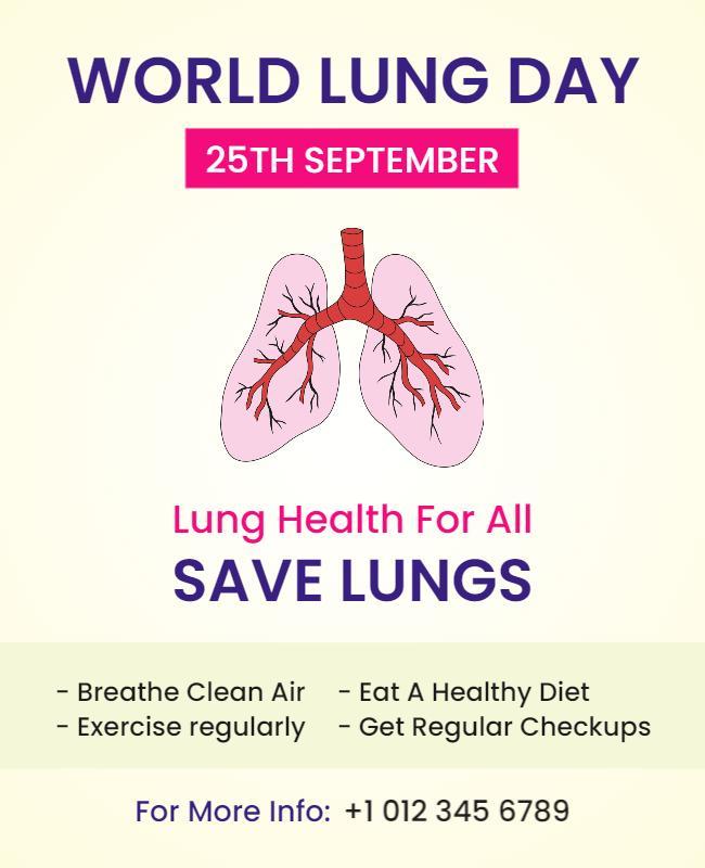 Health Awareness for World Lung Day Event Poster Template
