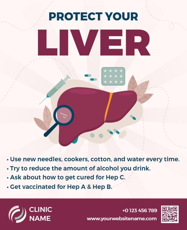 Health Awareness Liver Protection Educational Poster Template
