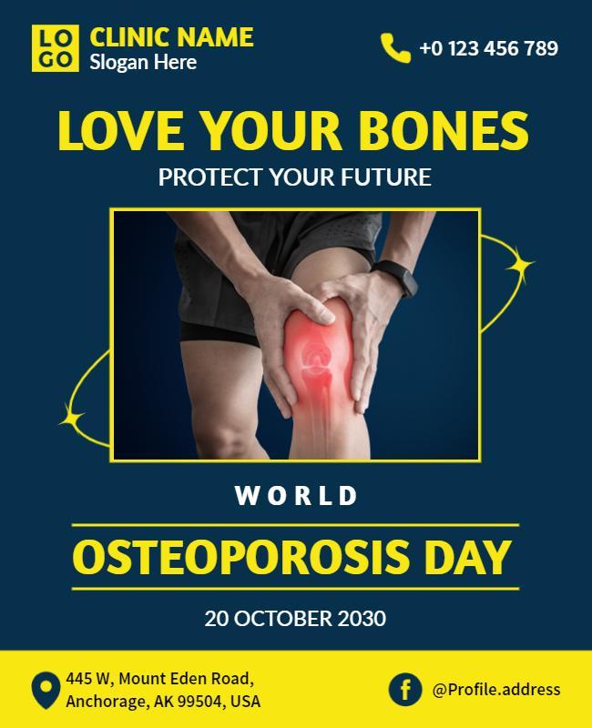 Health Awareness Osteoporosis Day Knee Pain Poster Template