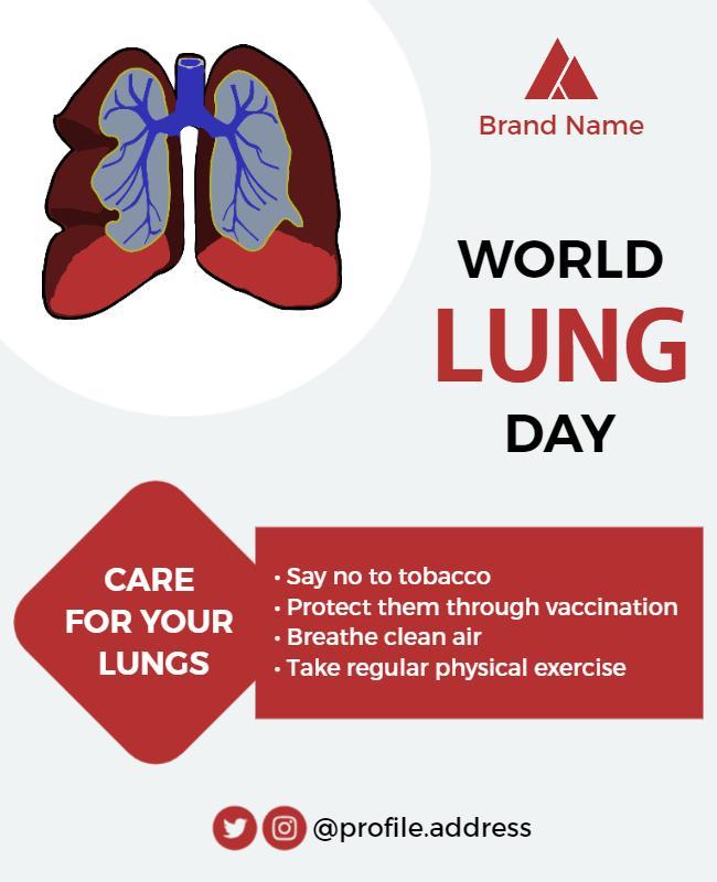 Health Awareness World Lung Day Poster Template