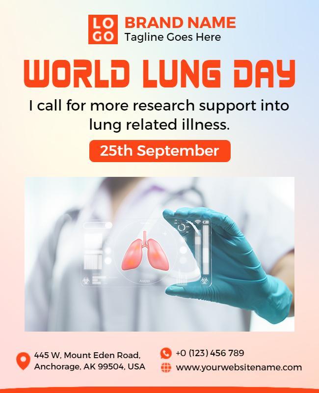 Health Awareness World Lung Day Research Support Poster Template