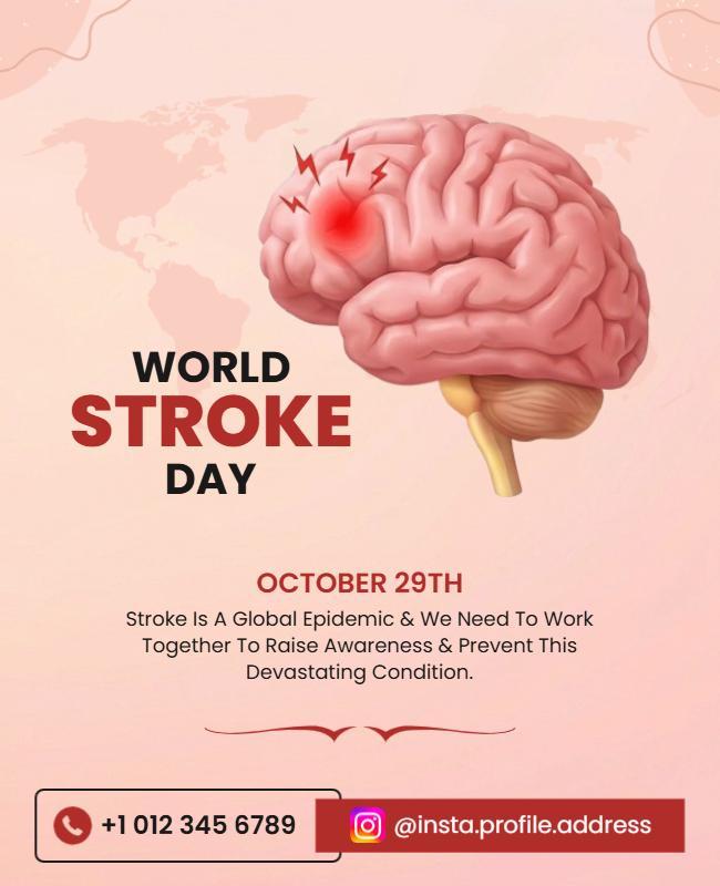 Health Awareness World Stroke Day Educational Poster Template