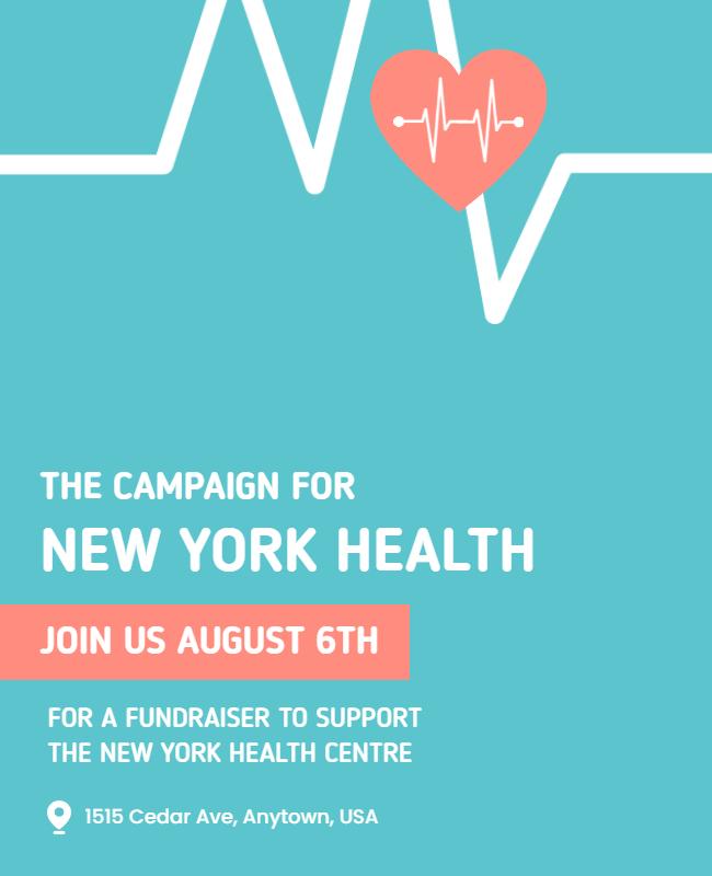 Health Campaign Fundraiser Event Flyer Template