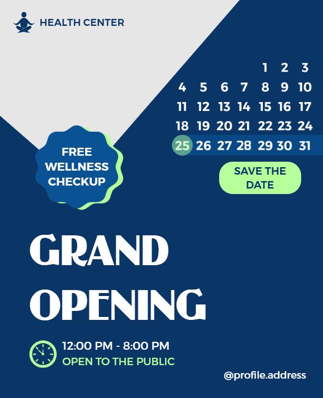 Health Center Grand Opening Event Flyer Template