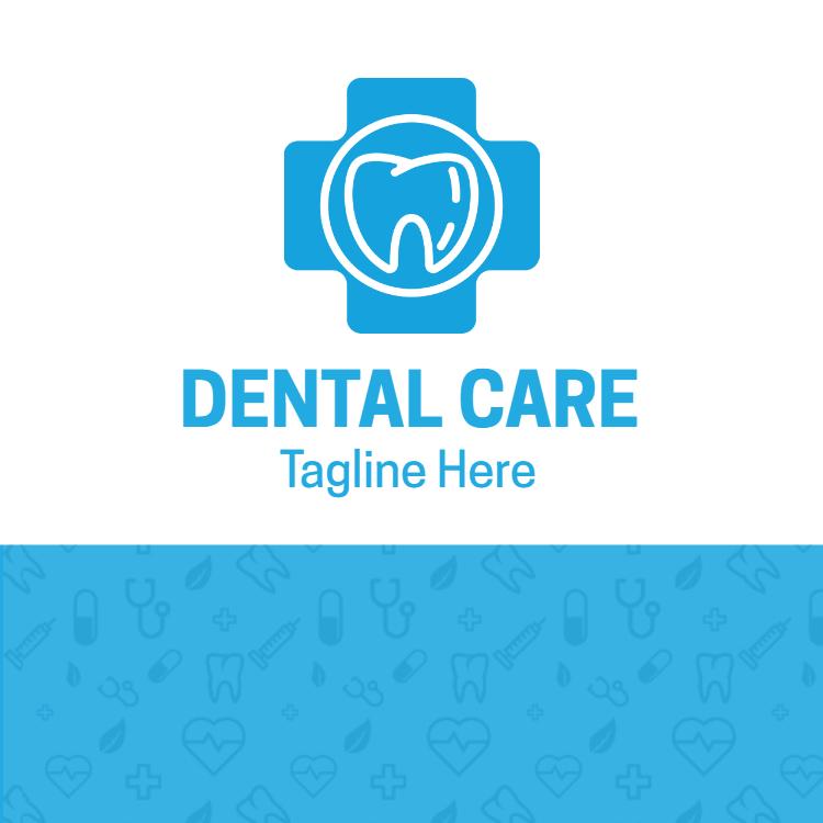 Health-Centric Light Blue Dental Care Services Business Card Template