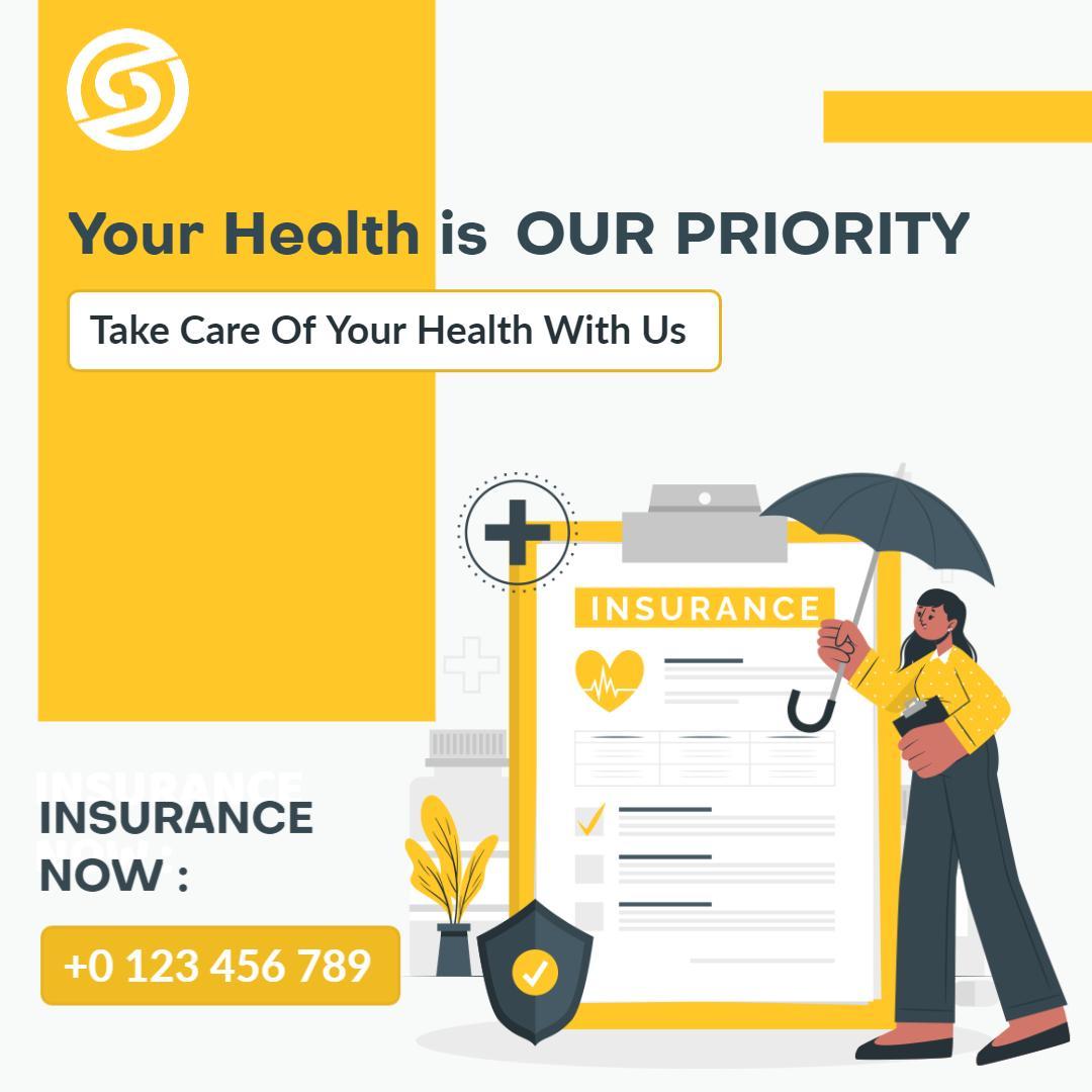 Health-Focused Insurance Services for Your Wellbeing Ad Template