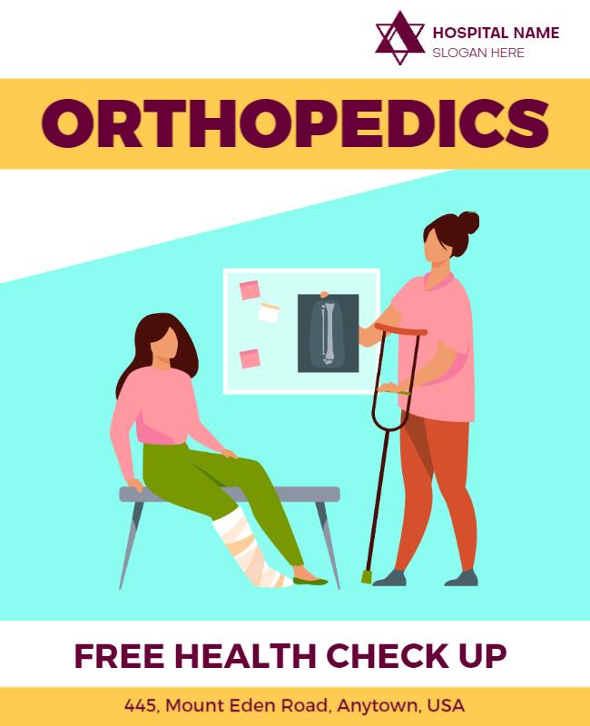 Health-Focused Orthopedics Check-Up Awareness Poster Template