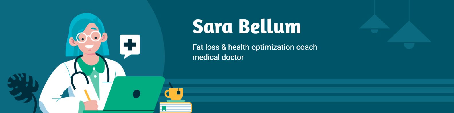 Health Optimization Coach with Doctor Theme LinkedIn Banner Template