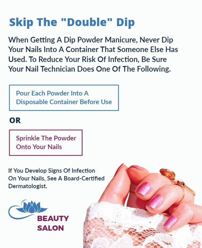 Health Safety Guidelines for Dip Powder Manicure Poster Template