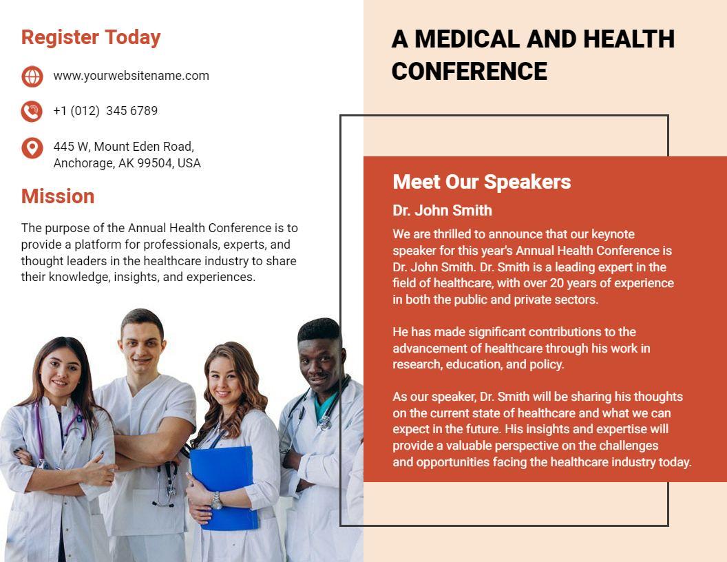 HealthCare Annual Medical Conference Speaker Insights Brochure Template