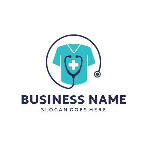 Healthcare Design Featuring Teal Medical Shirt Logo Template