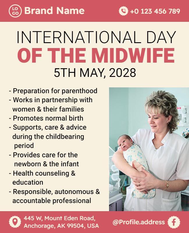 Healthcare Focused International Day of the Midwife Poster Template