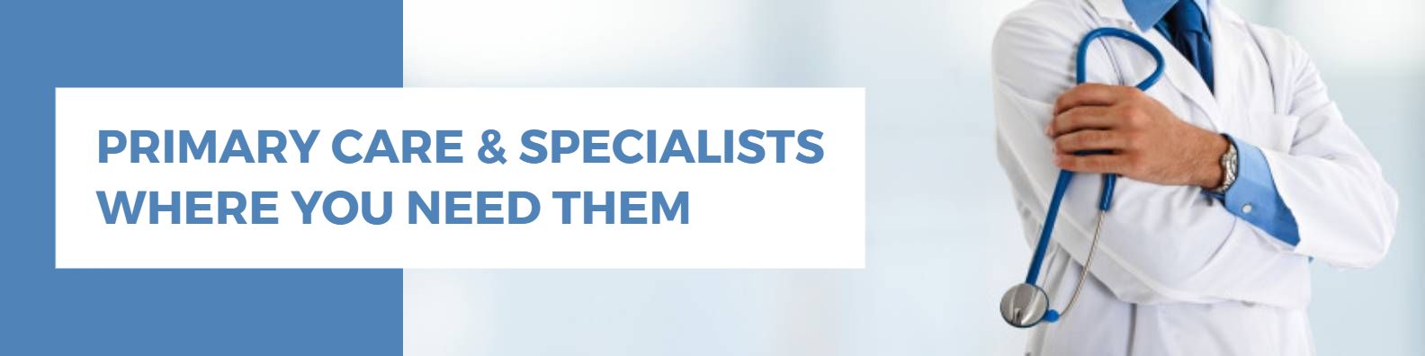 Healthcare Focused Primary Care and Specialists Blue LinkedIn Banner Template