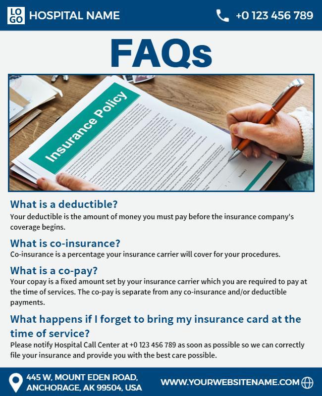 Healthcare Insurance Information Faqs Flyer Template