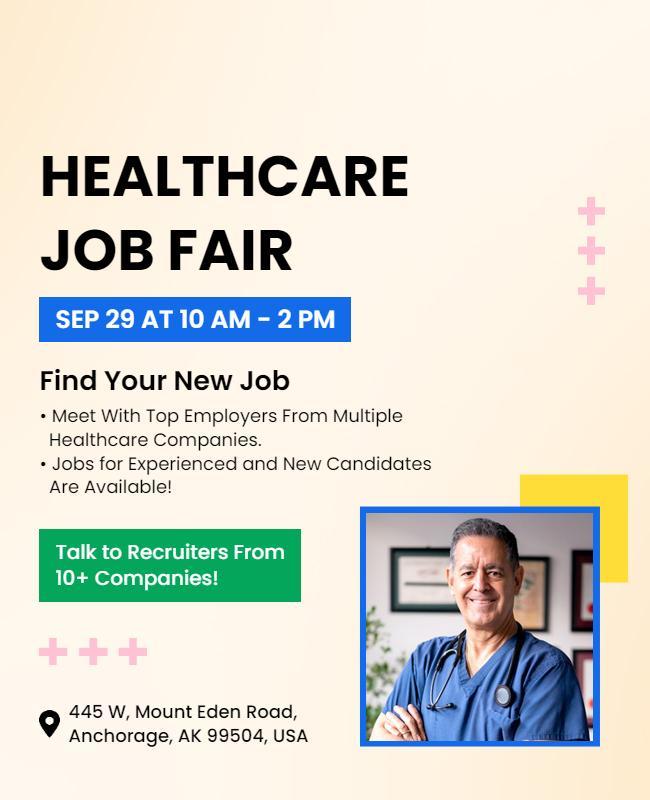 Healthcare Job Fair Recruitment Flyer Template