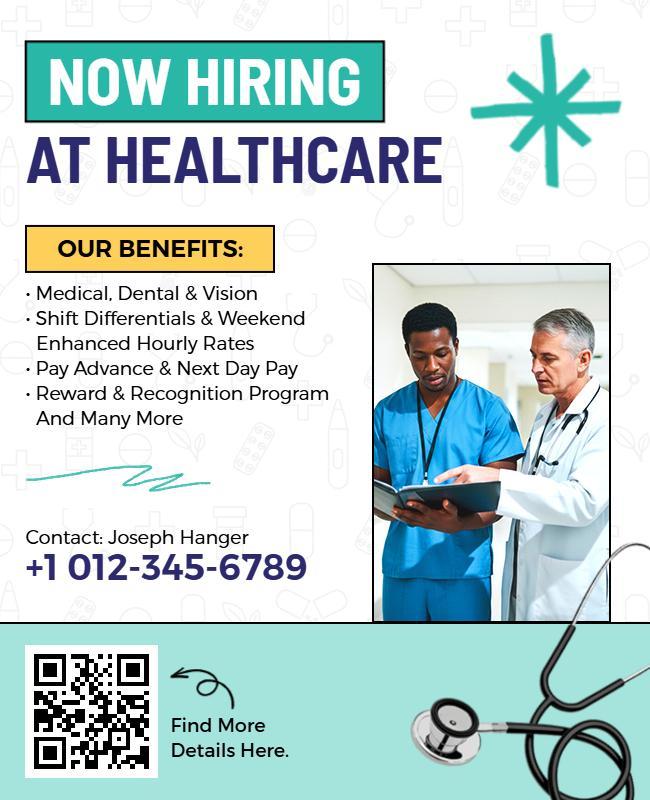 Healthcare Job Hiring Advertisement Flyer Template