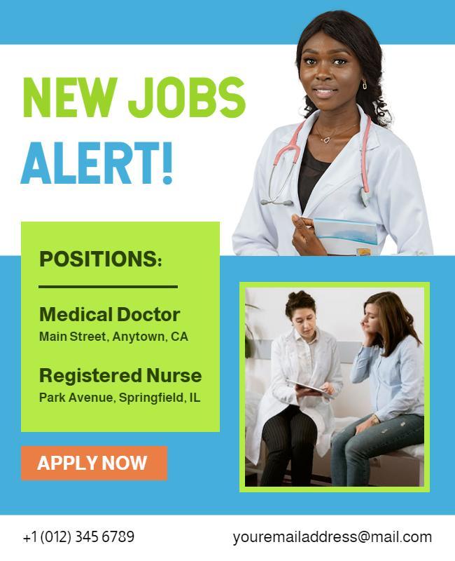 Healthcare Job Opportunities Announcement Flyer Template