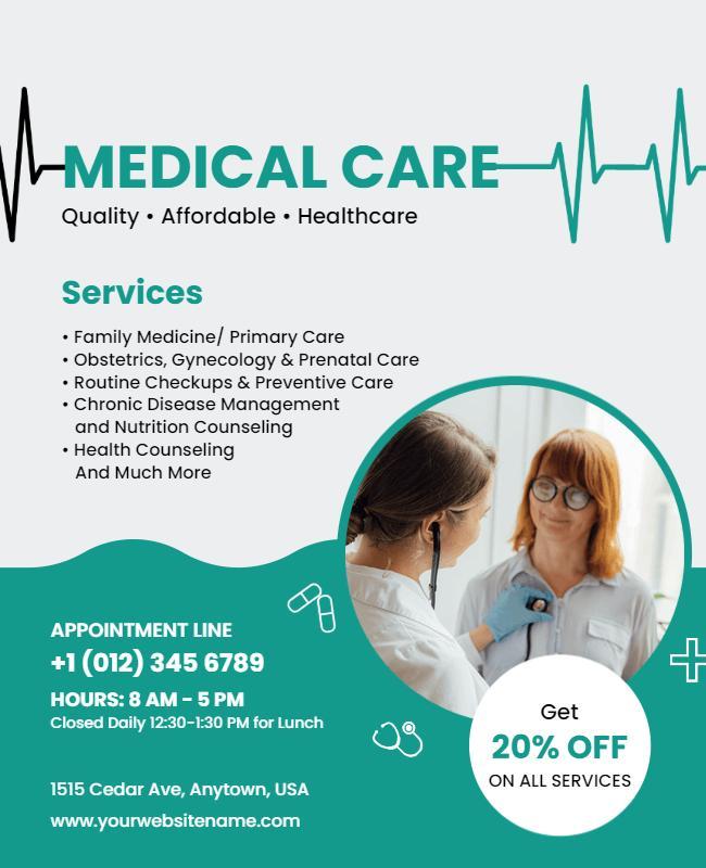 Healthcare Services Discount Offer Flyer Template