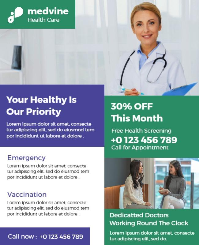 Healthcare Services Promotion Flyer Template