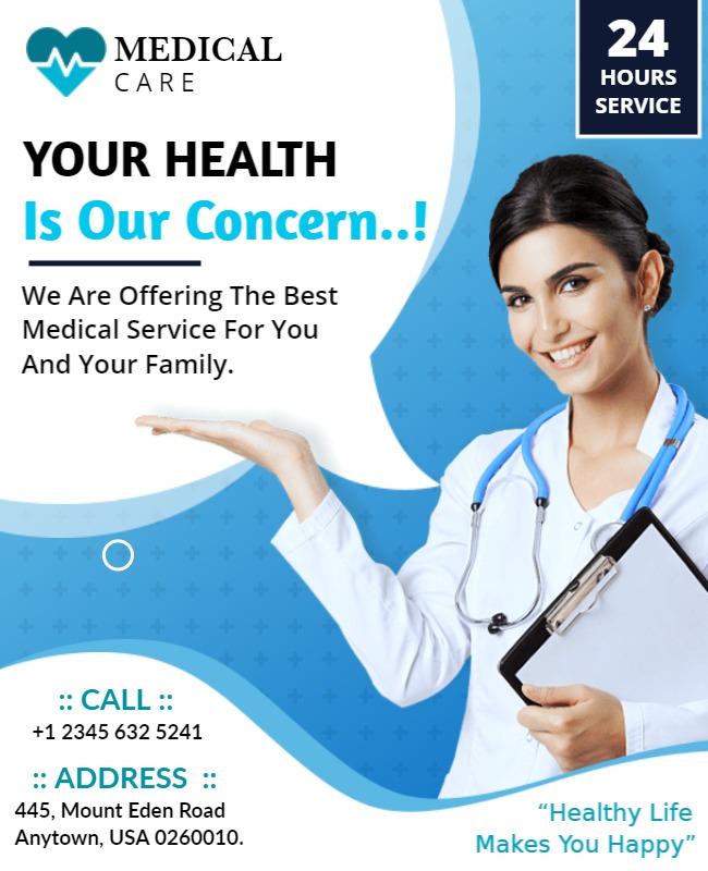 Healthcare Services Promotional Flyer Template