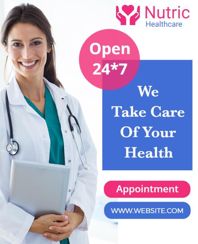 Professional Healthcare Services Open 24/7 Flyer Template